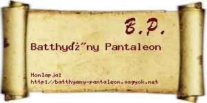 Batthyány Pantaleon névjegykártya
